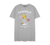 Garfield Vêtements de Nuit Femme Chemise de Nuit Grise à Manches Courtes | Rise But Won’t Shine Chemise de Nuit Graphique | Vêtements de Nuit Confortables en Dessin animé | Détendez-Vous avec Style