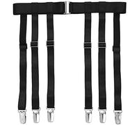 GARGALA Porte-jarretelles pour femme Simplicity Sexy Socks Jarretelles pour bas de cuisse avec 4/6 clips métalliques, 6 sangles noires avec clips porte-jarretelles, taille unique