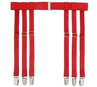GARGALA Porte-jarretelles pour femme Simplicity Sexy Socks Jarretelles pour bas de cuisse avec 4/6 clips métalliques, 6 sangles rouges avec clips porte-jarretelles, taille unique
