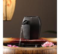 Gargouille en céramique, Ornements D’Eau Qui Coule en Pot En Céramique, Fontaine À Eau Étang À Poissons Cascade Décorative, pour Donner Vie à Votre Bassin de Jardin(Black,16*14*15cm/6.3*5.5*6in)