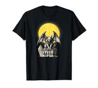 Gargouille Pleine Lune Gothique Architecture Gothique Art esthétique T-Shirt