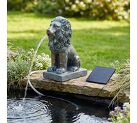 Gargouille solaire avec pompe - Figurine de lion avec pompe solaire et jeu d'eau - Décoration de jardin en polyrésine aspect bronze - Fontaine solaire pour étang de jardin et cours d'eau - 21 x 10 x