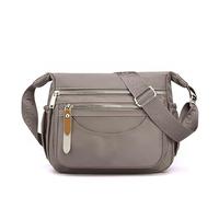 Garhomtur Sac à bandoulière multi-poches de grande capacité pour femme, en nylon imperméable, décontracté, sac à bandoulière unique, Thé au lait.