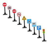 GARIOUANS 1 Ensemble Jouets De Signalisation Routière Panneau D'arrêt pour Les Enfants Signal De Passage à Niveau De Train Signal De Feu De Circulation Signes Signes Playset Abdos