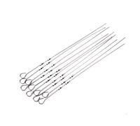 GARIOUANS 10 pièces Brochettes Barbecue Acier Inoxydable Lot de Aiguilles Plates Réutilisables pour Barbecue Extérieur Faciles à Manipuler et Nettoyer