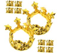 GARIOUANS 10 Pièces Couronne Gonflable Décorative Aluminium Accessoire de Fête Anniversaire et Nouvel An Chapeau de Roi et Réutilisable pour Photobooth et Animation