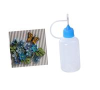 GARIOUANS 10 pièces Flacon Colle avec Pointe Aiguille Lot Multicolores pour Applications Précises Bouteille Plastique Antirouille avec Bouchon Étanche pour Quilling et Travaux Manuels