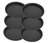 GARIOUANS 10 pièces Lot de Soucoupes Rondes pour Pots de Fleurs Plateau de Récupération pour Plantes Support Étanche pour Intérieur et Extérieur Grand Format Noir