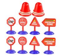 GARIOUANS 10 pièces Panneaux de Signalisation Route pour Garçon Fille Modèles de Barricades DIY Colorés et Jouets Éducatifs pour Apprentissage Sécurité Routière Maison Lécole