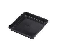 GARIOUANS 10 Pièces Plateaux Carrés Résine pour Plantes Supports Durables et Résistants Chaleur pour Petits Pots Jardinières et Accessoires pour Jardin et Intérieur Couleur Noire