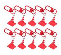 GARIOUANS 10 pièces Porte-clés Pendentifs Cône de Signalisation Résine Rouge Décoration pour Sac à Main Fermeture Éclair Accessoire Mode Femme Cadeau Anniversaire et Fête