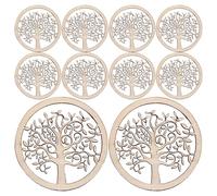 GARIOUANS 10 pièces Tranches de Bois Rondes Pendentifs Arbre de Vie DIY Décoration Suspendue Ornements pour Bricolage Artisanat