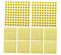 GARIOUANS 100 Feuilles Étiquettes Numérotées Autocollantes Rondes Étanches pour Classement et Identification Jaunes Noir pour Rangement et Organisation