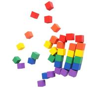GARIOUANS 100 pièces Blocs de Construction Bois Colorés Petits Cubes Carrés Empilables pour Garçon Fille Éveil et Artisanat DIY