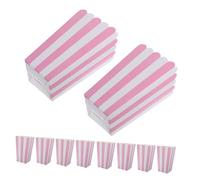 GARIOUANS 100 Pièces Boîtes à Popcorn Rayées Papier Résistantes à Huile Seaux Multifonctions pour Snacks Cinéma et Fêtes Lot de Rose