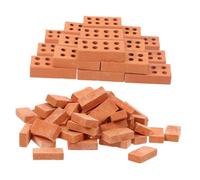 GARIOUANS 100 Pièces Mini-Briques Article Remplacement des Briques de la Table de Sable Tout Petit Maison de poupées Objet Mini Brique paysagère Brique modèle Briques simulées Argile Brun