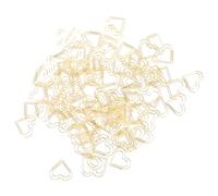GARIOUANS 100 pièces Trombones Forme Cœur Dorés Clips de Bureau Délicats pour Organiser Documents Notes Photos et Mémos Accessoires Papeterie Pratiques et Décoratifs