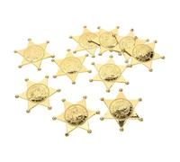 GARIOUANS 10pièces Badge Policier Plastique Doré Accessoires Cosplay Réutilisables Légers Et Résistants Pour Fête Halloween Déguisement Policier