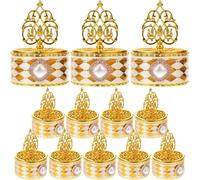 GARIOUANS 12 pièces Boîtes à Bonbons Plastique Réutilisables Boîtes de Rangement Élégantes Dorées pour Dragées Bonbons et Petits Objets Coffrets Décoratifs pour Mariage et Fête