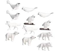 GARIOUANS 12 pièces Figurines Animaux Arctiques Miniatures Réalistes Ours Loup et Décorations pour Garçon Fille Jouets Éducatifs et Offres Festives