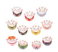 GARIOUANS 12 pièces Perles Céramiques Chat Adorables pour Bijoux DIY Accessoires Décoratifs Résistants pour Créations Artisanales