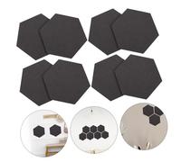 GARIOUANS 12 Pièces Tableau Mural Feutrine Panneau Mémo Décoratif Autocollant Tableau Affichage pour Bureau et Maison Noir