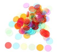 GARIOUANS 120 pièces Jetons Plastique Couleurs Transparentes pour Jeux Bingo et Apprentissage Mathématique Marqueurs Comptage Garçon Fille Trousse Éducative Polyvalente