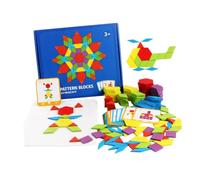 GARIOUANS 155 pièces Puzzle Bois Éducatif pour Garçon Fille Formes Géométriques Colorées Casse-tête Montessori pour Coordination Main-œil et Développement Intellectuel Créatif Bois pour