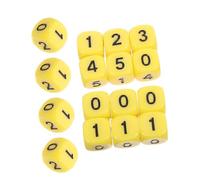 GARIOUANS 16 Pièces Jeu D'enseignement des Mathématiques Dés De Plateau Dés Portables Parti Accessoire Mathématique Dés De Jeu De Mathématiques Nombre De Dés Jaune Acrylique