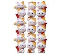 GARIOUANS 18 Pcs Miniature Lucky Cat Figurines Resin Statues for Dollhouse Micro Landscape Plant Pots Cake Toppers Japanese Fortune Cat Decor