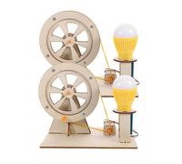GARIOUANS 2 Ensembles Kit DIY Générateur Électrique à Manivelle Bois Jeu Éducatif Scientifique pour Garçon Fille Modèle Manuel Apprentissage de Électricité avec Ampoule et