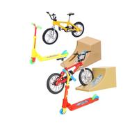 GARIOUANS 2 Ensembles Kit Mini Vélo Doigt Aluminium avec Rampe de Compétition pour Garçon Fille de Jeux pour Développement Créatif et Orientation