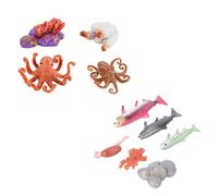 GARIOUANS 2 Ensembles Modèles Cycle de Vie Poissons Figurines Saumon et Poulpe Réalistes Éducatives pour Garçon Fille Simulation Croissance