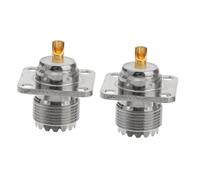 GARIOUANS 2 pièces Connecteur Coaxial UHF Femelle à Femelle Adaptateur Extension Câble Radio Montage Panneau Compact et Faible Perte de Signal Lot