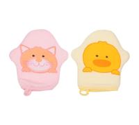GARIOUANS 2 Pièces de Moufles de Bain Bébé en Coton Léger et Portable, Forme Étoile Cartoon, Voyage Bain des -nés et Nourrissons Couleur Aléatoire