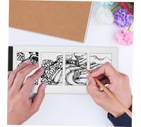 GARIOUANS 2 Pièces de Notes Poche Petit Format avec Couvertures Noir et Kraft Papier Lisse à Carrés Séparés Bloc Notes Polyvalent Classe et Bureau