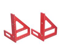GARIOUANS 2 Pièces Équerre de Mesure Multi-angle Outil Léger Précis en Alliage D'aluminium Rouge pour Menuiserie et Rénovation à Usage Professionnel