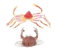 GARIOUANS 2 Pièces Jouets Crabe Imitation PVC Souple Figurines Océan Réalistes et Colorées pour Éveil et Éducation Précoce des Garçon Fille
