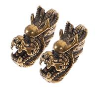 GARIOUANS 2 pièces Pendentif Dragon Tête Laiton à Longue Corne Petit Accessoire DIY Créatif et Pratique pour Porte-clés et Bijoux