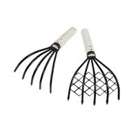 GARIOUANS 2 pièces Râteau à Palourdes avec Manche Outil Polyvalent pour Creuser Coquillages et Fruits de Mer Griffes Pointues pour Sable et Terre