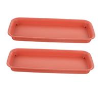 GARIOUANS 2 pièces Soucoupe Rectangulaire Fuite pour Pots de Plantes Lot de Plateaux Drainage et Réutilisable pour Jardinières Intérieures et Extérieures Compatible Plastique Couleur Brique