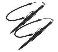 GARIOUANS 2 Pièces Stylet Tactile Résistif Métallique avec Attache Antiperte Stylo Ergonomique pour Écran Résistif Remplacement Facile pour Navigation et Jeux Lot