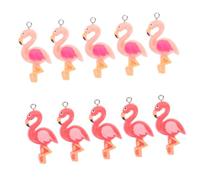 GARIOUANS 20 Pièces Charms Flamant Rose Résine pour Bijoux DIY Pendentifs Animaux Émaillés pour Colliers Bracelets Boucles Oreilles et Porte-clés Design Unique