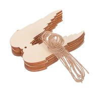 GARIOUANS 20 Pièces Décorations Bois Ailes Ange Non Peintes avec Trou et Corde Éléments DIY pour Projets Créatifs Étiquettes Cadeaux Anniversaire Décorations de Noël et Fêtes