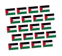 GARIOUANS 20 pièces Drapeaux Palestiniens à Main avec Bâtons Plastique Lot de Drapeaux Décoratifs Résistants Polyester pour Parades et Décoration Extérieure