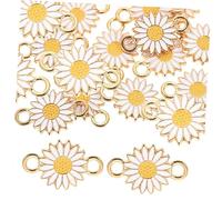 GARIOUANS 20pièces Breloques Motif Tournesol Pour Bijoux Diy Accessoires Pendentif Fleur Connecteurs Breloques à Suspendre Lot