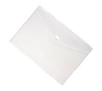 GARIOUANS 24 Pièces Lot de Pochettes Porte Documents Blanches Transparentes avec Bouton Pression Organisateur de Fichiers à Eau et Déchirures pour Bureau