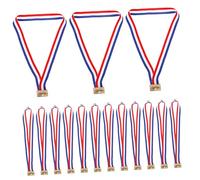 GARIOUANS 25 pièces Lot de Rubans pour Médailles Rouge Blanc Bleu Lanières Robustes pour Récompenses et Événements Sportifs Tour de Cou Facile à Ouvrir et Fermer