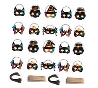 GARIOUANS 28 Pièces Masques à Gratter Diy pour Halloween Fournitures de Fête Masques Animaux à Personnaliser pour Adultes Activité Manuelle Halloween
