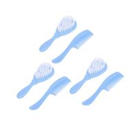 GARIOUANS 3 ensembles Kit de Peignes et Brosses Garçon Fille Doux et Brosse Bain Garçon Fille Sécurité Peau Sensible Bleu pour Soins